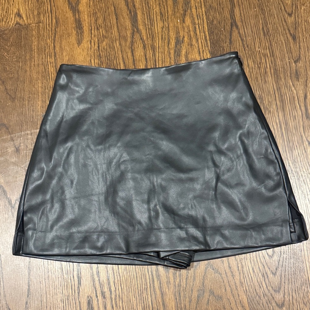 Black Leather Mini Skirt